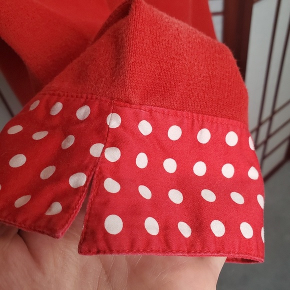 Vintage Polka Dots Collar & Cuffs Knit Snap Up Top - Picture 3 of 8